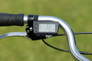 Computer electric bicycle LCD display on bike handle