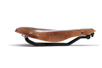 Tool leather saddle with gunmetal rivets by Selle Anatomica, on a series 1 chromoly steel frame