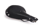 No slot Selle Anatomica road bike saddle in black leather with silver rivets