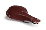 Selle Anatomica NSX1 (leather bicycle saddle with no slot) featuring gunmetal rivets and reddish brown oxblood leather colorway