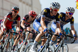 Group of cyclists racing