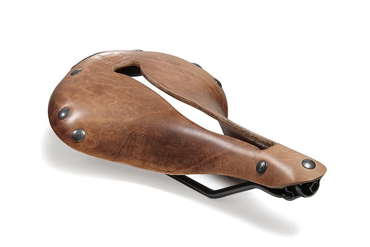 Selle Anatomica H1 bicycle saddle with tool leather and gunmetal rivets