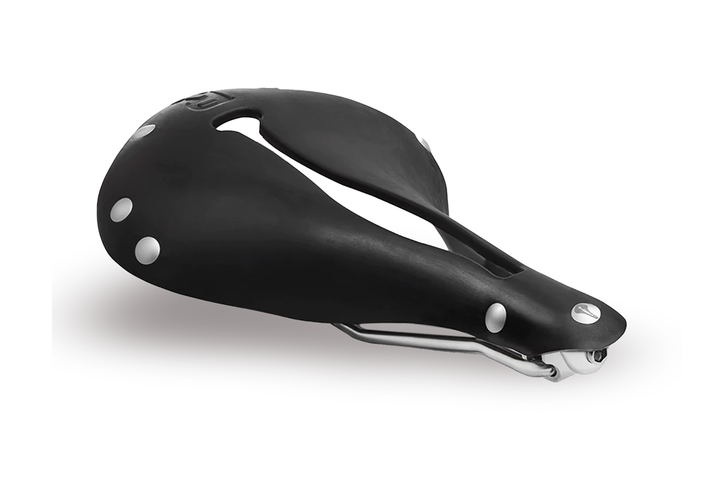 Side view of the Selle Anatomica R2 rubber bicycle saddle, black