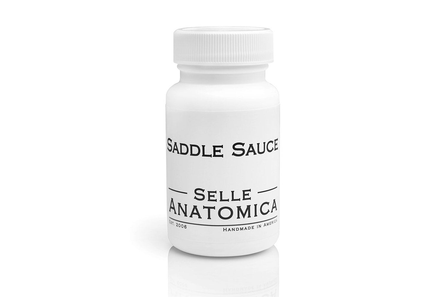 A bottle of Selle Anatomica's Saddle Sauce, for waterproofing leather bike saddles